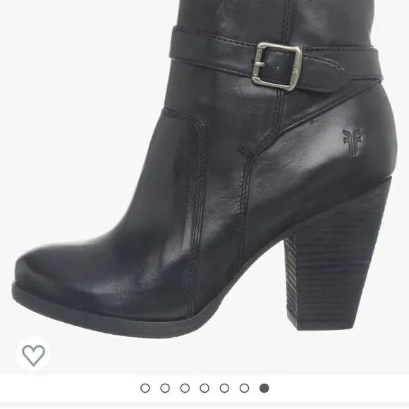 Frye “ Patty riding bootie” black leather boots Sz 8