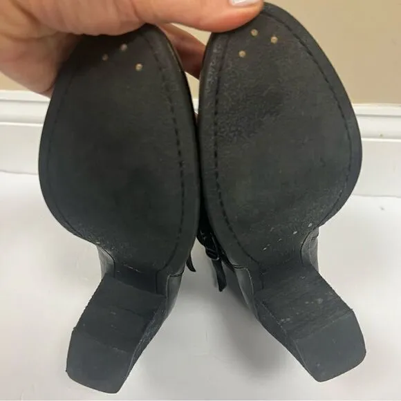 Frye “ Patty riding bootie” black leather boots Sz 8