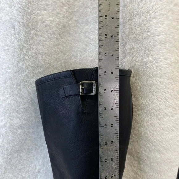 Frye Pippa Womens Tall Black Leather Back Zip Riding Knee High Boots Size 6.5