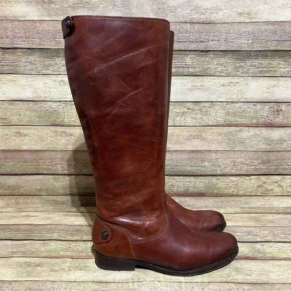 Frye Redwood Leather Melissa Back Zip Boots