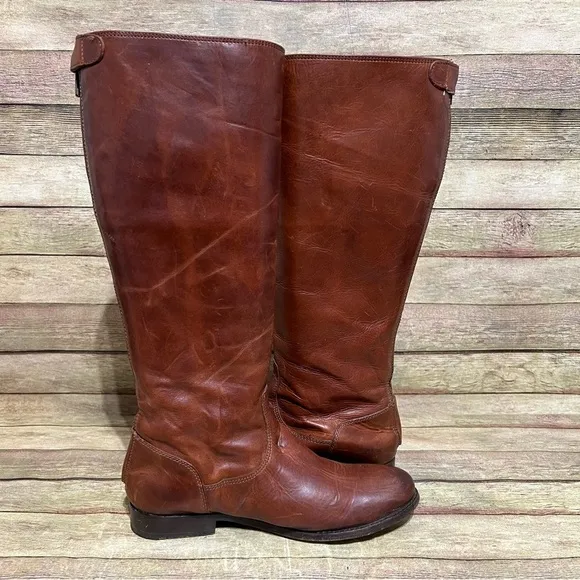 Frye Redwood Leather Melissa Back Zip Boots
