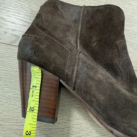 FRYE Renee Seam Brown Suede Ankle Western Boots