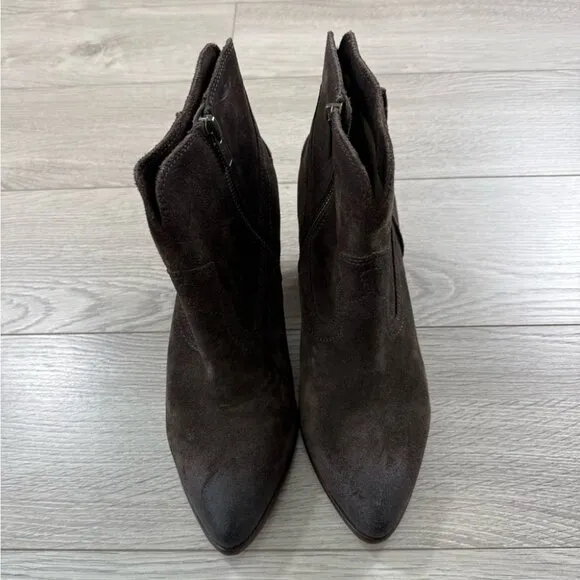 FRYE Renee Seam Brown Suede Ankle Western Boots