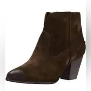 FRYE Renee Seam Brown Suede Ankle Western Boots