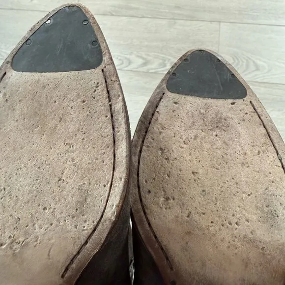 FRYE Renee Seam Brown Suede Ankle Western Boots