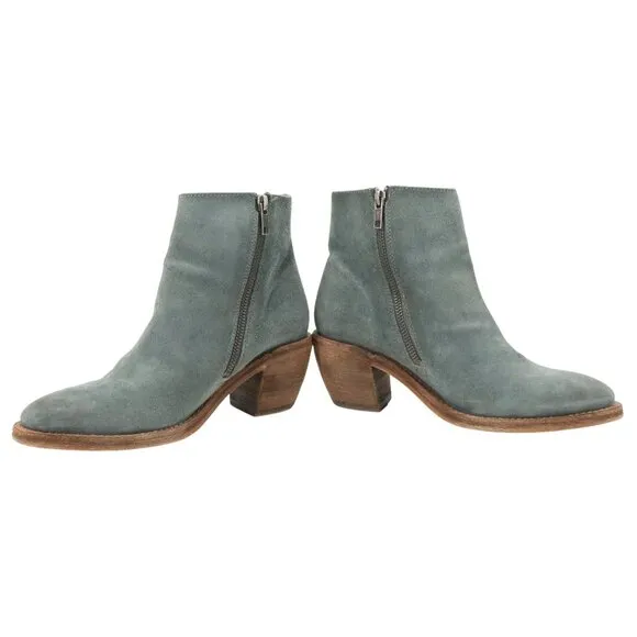 Frye Rosalia Feather Bootie Blue Suede Leather Boots 8