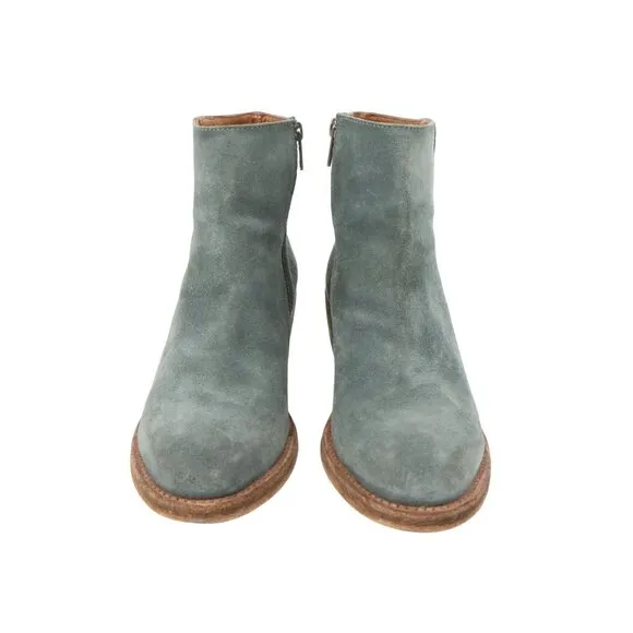 Frye Rosalia Feather Bootie Blue Suede Leather Boots 8