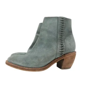 Frye Rosalia Feather Bootie Blue Suede Leather Boots 8