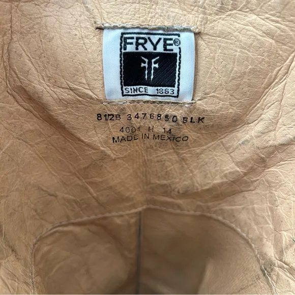 Frye saddle boots women’s black leather boots harness riding boots‎
