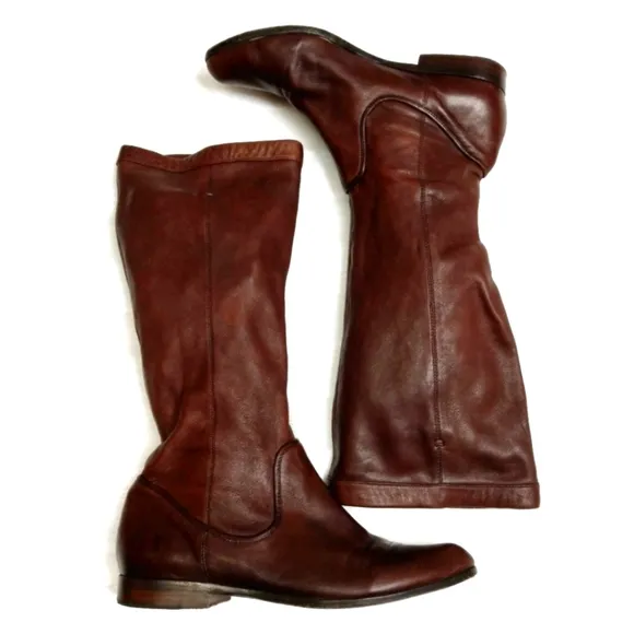 Frye Slouchy Brown Tall Leather Boots