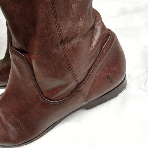 Frye Slouchy Brown Tall Leather Boots