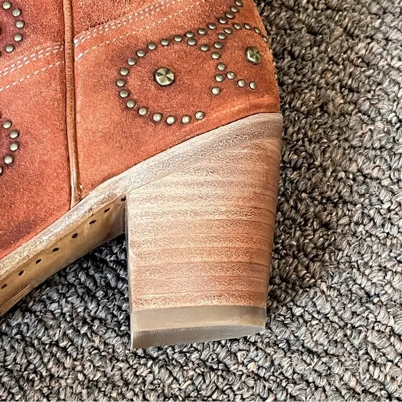 Frye Studded Suede Western Ankle Boots New Frye studded cowboy boots