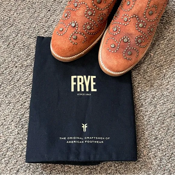 Frye Studded Suede Western Ankle Boots New Frye studded cowboy boots