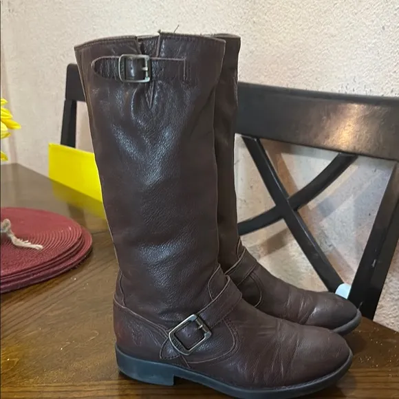 FRYE  VERÓNICA Brown Leather Boots