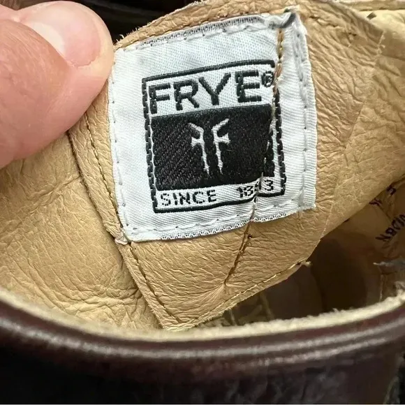 Frye Veronica 6” Shortie Brown Leather Ankle Boots Wm Size 6 Side Zip 3474509