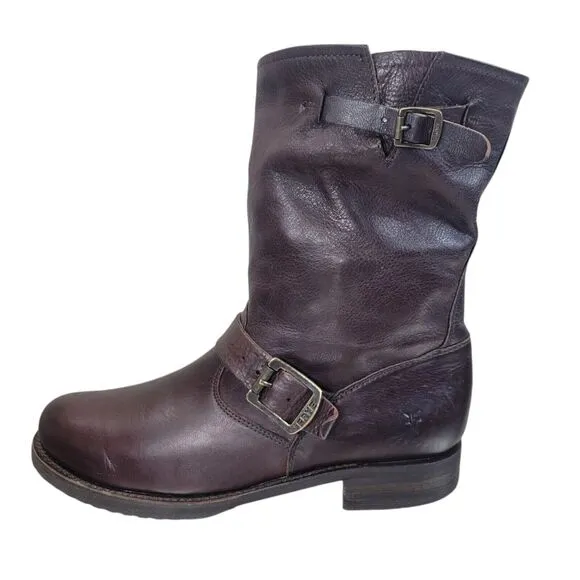 Frye Womens #76509 Veronica Black Harness Riding Motorcycle Leather Boots 10 B