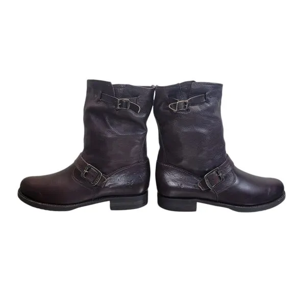 Frye Womens #76509 Veronica Black Harness Riding Motorcycle Leather Boots 10 B