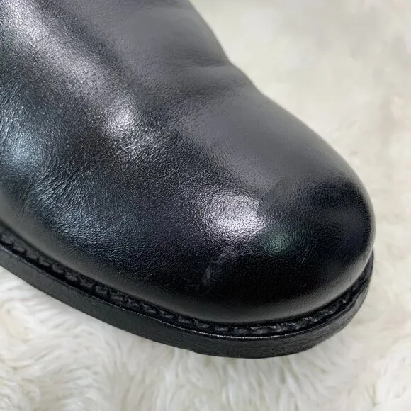 Frye Women's Black Leather Melissa Button Inside Zip Riding Boots Size 6