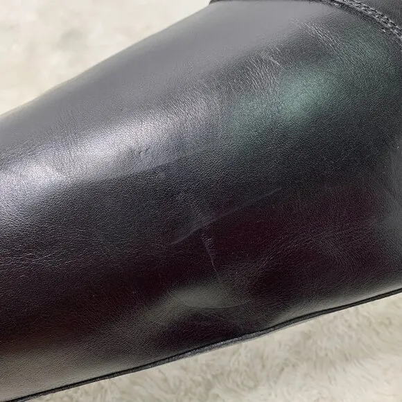Frye Women's Black Leather Melissa Button Inside Zip Riding Boots Size 6