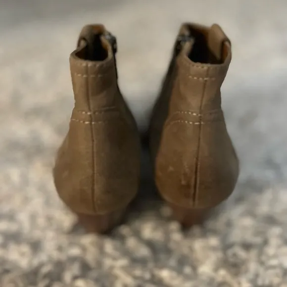 FRYE Womens Brown Top-Stitched Reina Pointed Toe Cone Heel Leather Booties