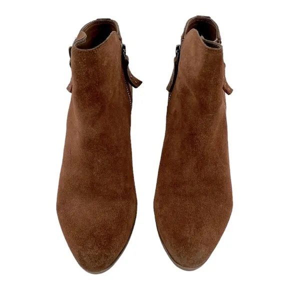 Frye Women's Judy Zip Bootie Ankle Boots Size 6 M 347-0015-COGNAC Suede