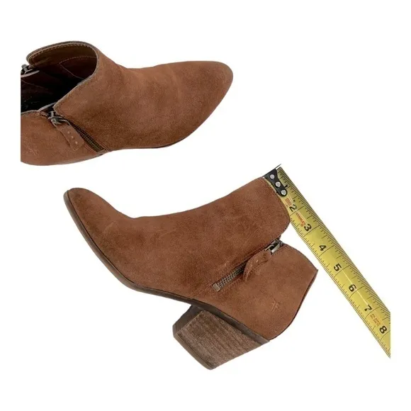 Frye Women's Judy Zip Bootie Ankle Boots Size 6 M 347-0015-COGNAC Suede