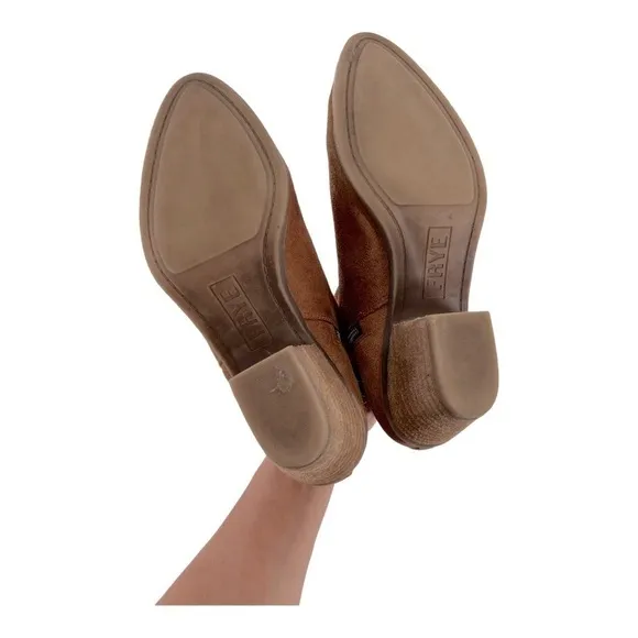 Frye Women's Judy Zip Bootie Ankle Boots Size 6 M 347-0015-COGNAC Suede