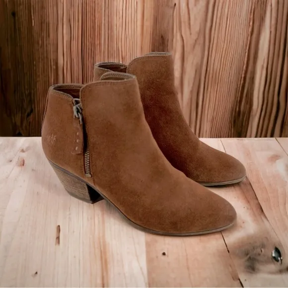 Frye Women's Judy Zip Bootie Ankle Boots Size 6 M 347-0015-COGNAC Suede