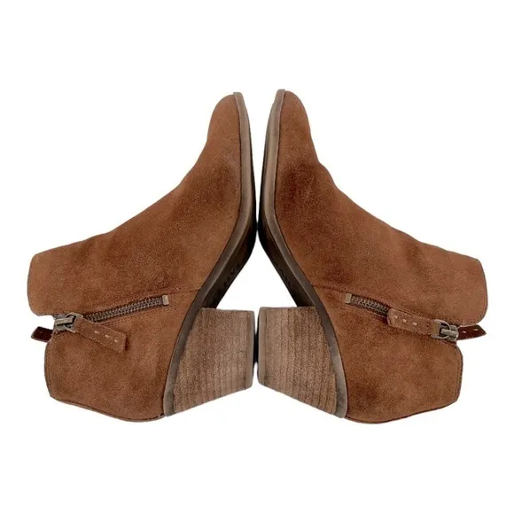 Frye Women's Judy Zip Bootie Ankle Boots Size 6 M 347-0015-COGNAC Suede