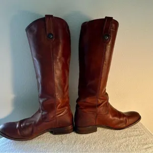 Frye Womens Melissa Button 2 Redwood Riding Boots Size 8.5 leather