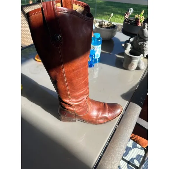 Frye Womens Melissa Button 2 Redwood Riding Boots Size 8.5 leather