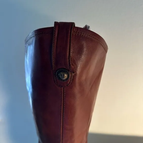Frye Womens Melissa Button 2 Redwood Riding Boots Size 8.5 leather