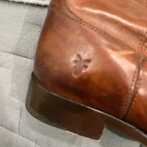 Frye women’s  Melissa Button COGNAC Brown Pull On Riding Boots Size 6