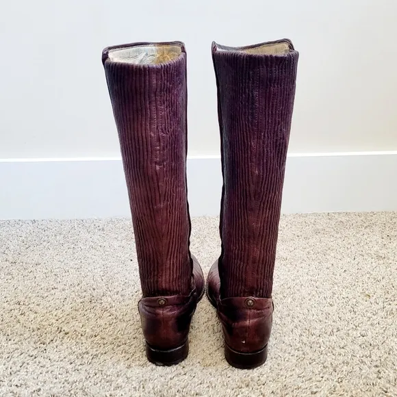 Frye Womens Melissa Scrunch Brown Leather Riding Boots 6