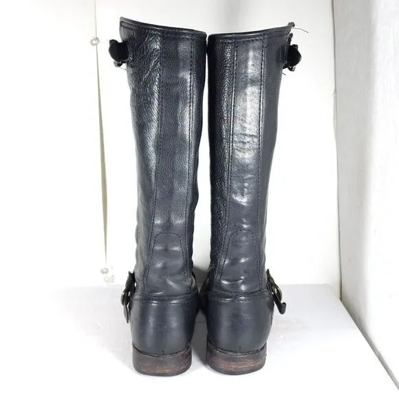 Frye Women's Veronica Slouch US 8,5B Black Leather PullOn Tall Riding Boots