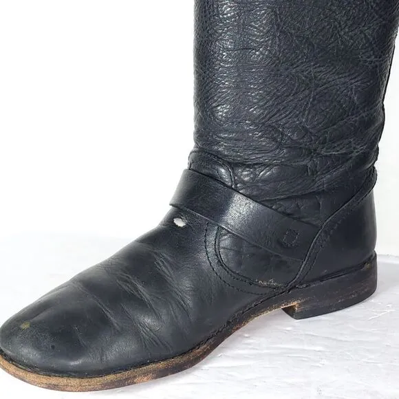 Frye Women's Veronica Slouch US 8,5B Black Leather PullOn Tall Riding Boots