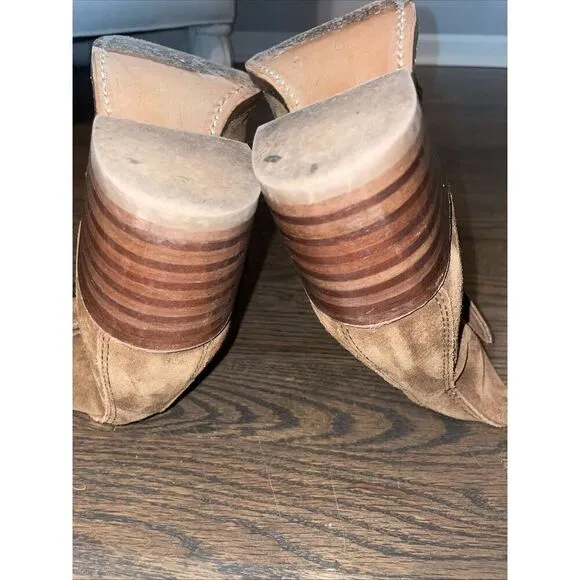 Frye Sabrina Double Buckle Leather Suede Boots Brown Women’s Size 9 M