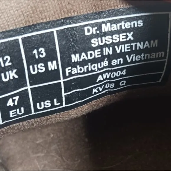 FS2118 EUC $110 Dr. Martens Sussex Chukka Boots size 13