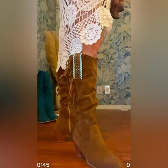 Fun Fashion Boho Western Vegan Leather Cowboy Boots