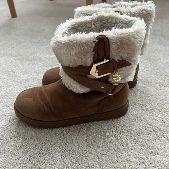 G by Guess alixa medium natural fabric suede boots