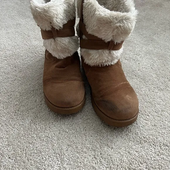 G by Guess alixa medium natural fabric suede boots