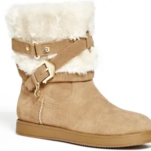 G by Guess alixa medium natural fabric suede boots