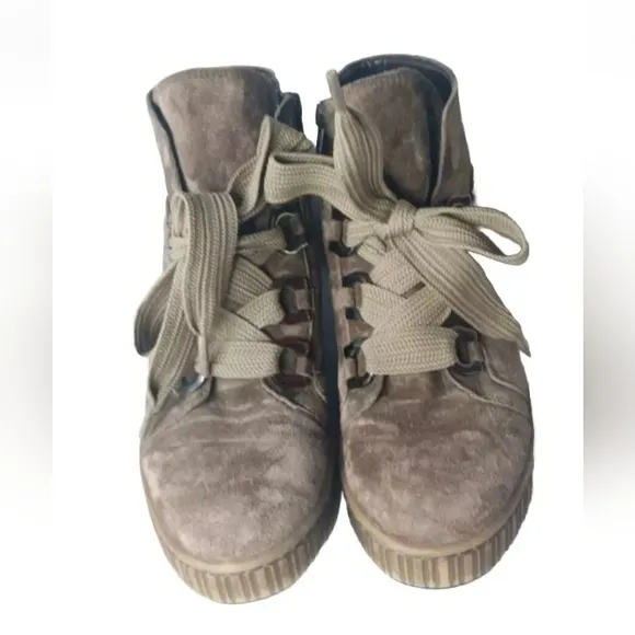 Gabor Elen Suede Lace Up Booties  Women's  Size 6 Brown Boots