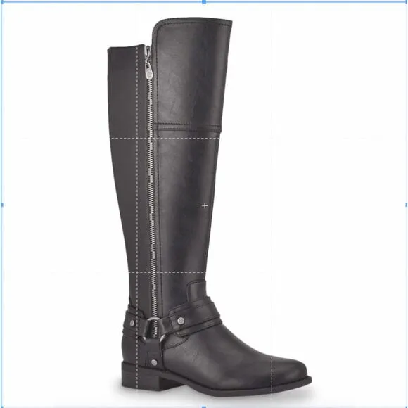 GBG Los Angeles Harlea Harness Knee High Boot NIB Size 6.5M Black