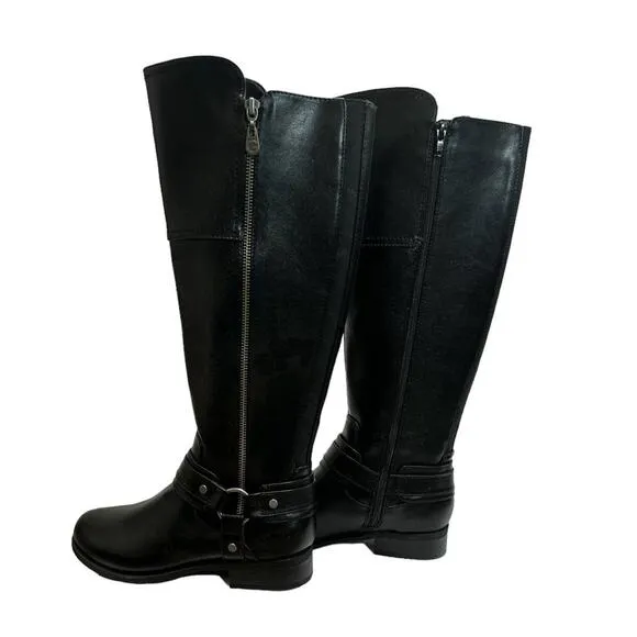GBG Los Angeles Harlea Harness Knee High Boot NIB Size 6.5M Black