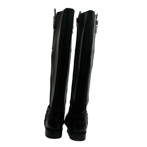 GBG Los Angeles Harlea Harness Knee High Boot NIB Size 6.5M Black
