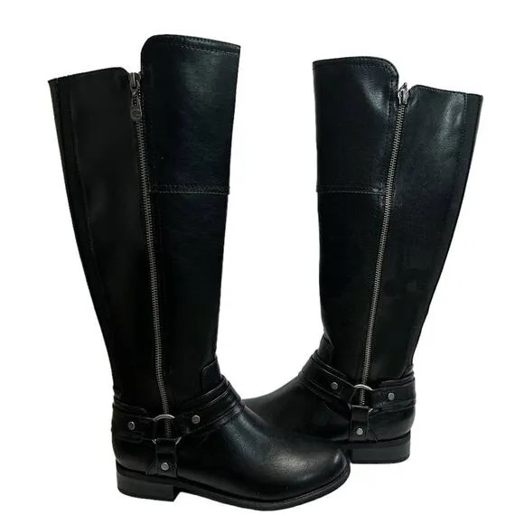 GBG Los Angeles Harlea Harness Knee High Boot NIB Size 6.5M Black