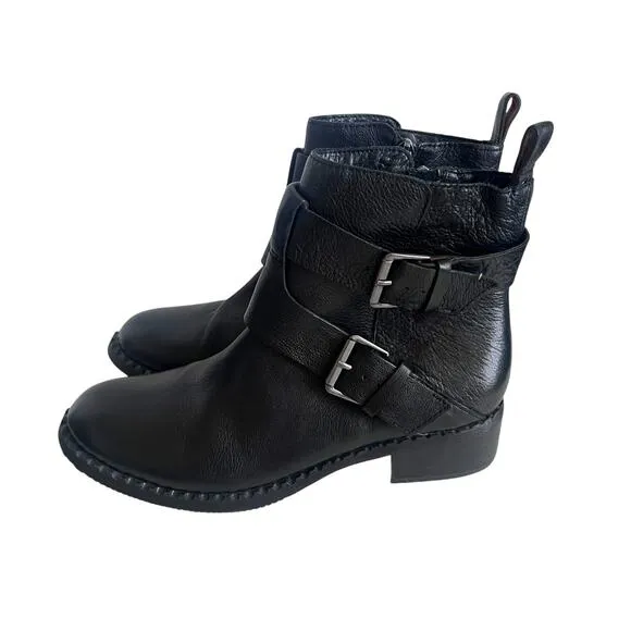 Gentle Souls by Kenneth Cole Women's Black Leather Best of Moto Boots Size 8