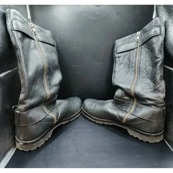 Gentle Souls Kenneth Cole Buckled Up Riding Boots Women's Sz 9.5 Black Zip Soft