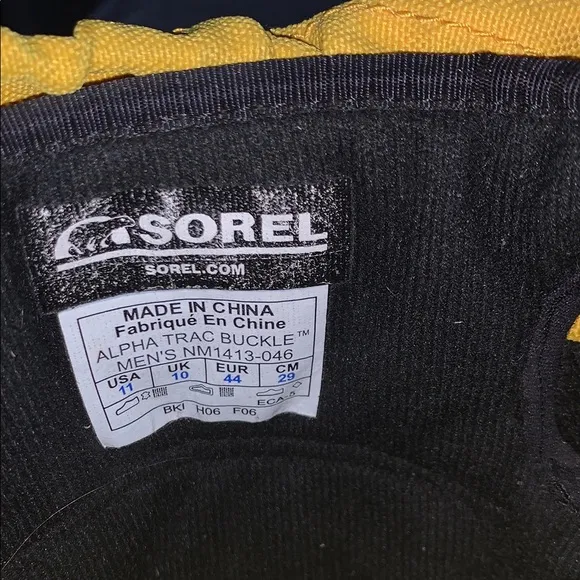 Gently Loved Yellow and Black Snow Boots by Sorel